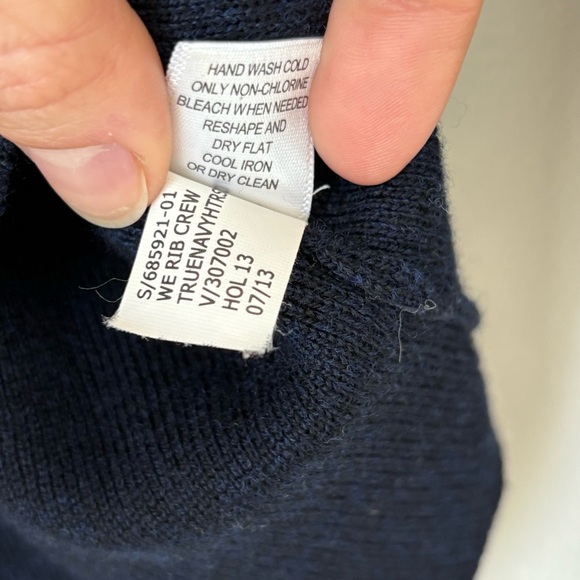 Navy Blue Banana Republic Merino Extra Finer Wool Crewneck Sweater - Picture 5 of 5
